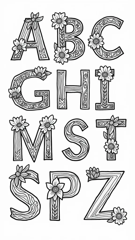 coloriages de lettres gratuitement